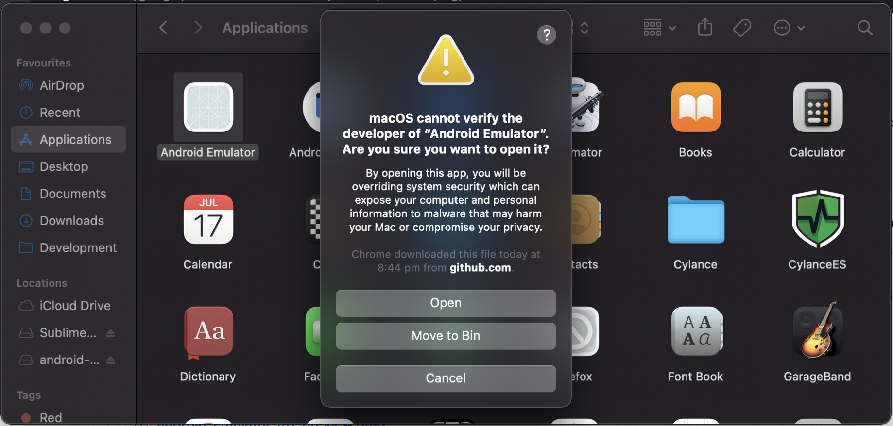 android emulator mac for development